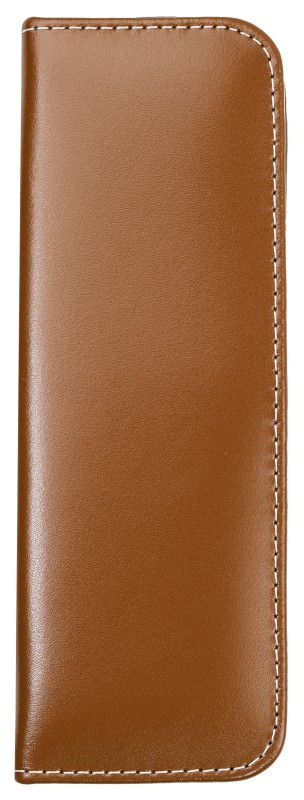 Lehrer Stifteetui mit Reißverschluss 10 + 2 - CAMBRIDGE Top Grain Leder - hellbraun